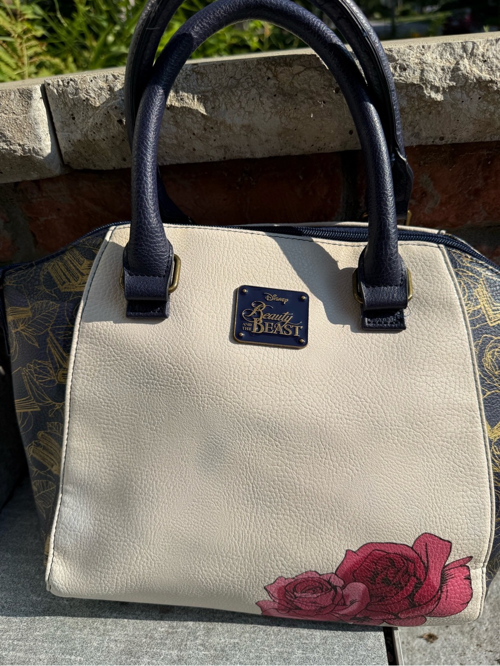 Loungefly Disney Hard Tag Beauty and the Beast Rose Shoulder Bag - Picture 1 of 9